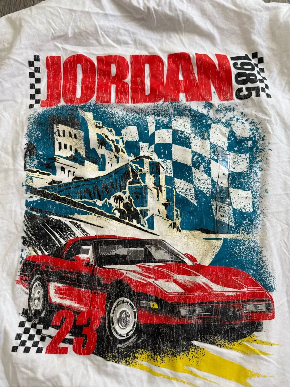 Jordan 23 Checkered Graphic T-Shirt Size XL